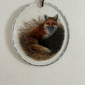 Fox Art Glass Hanging Decor